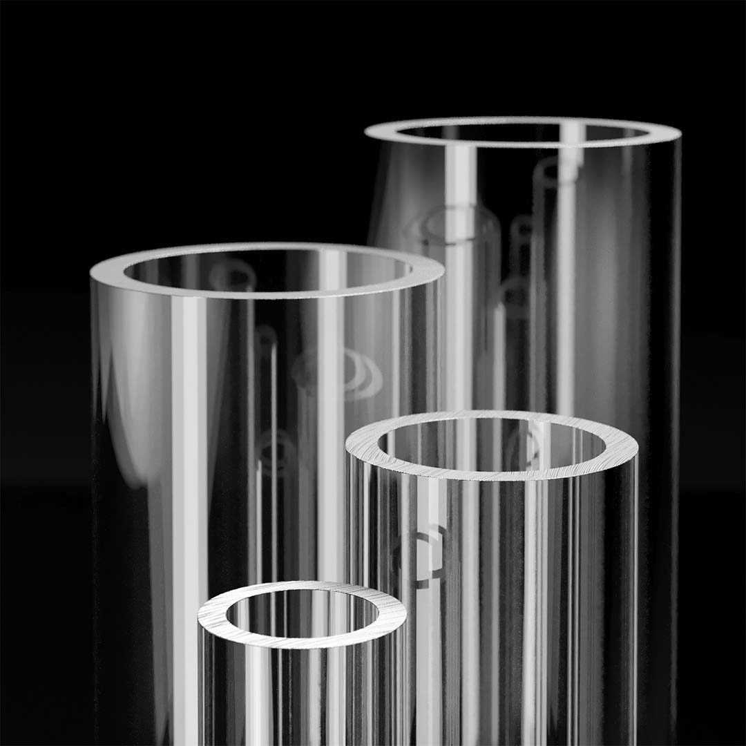 Transparante heldere plexiglas buizen verschillende diktes