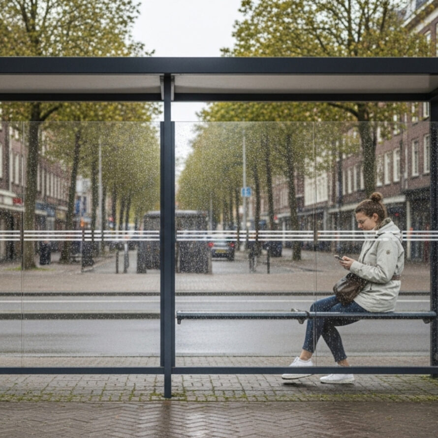 Bushokje polycarbonaat massief helder