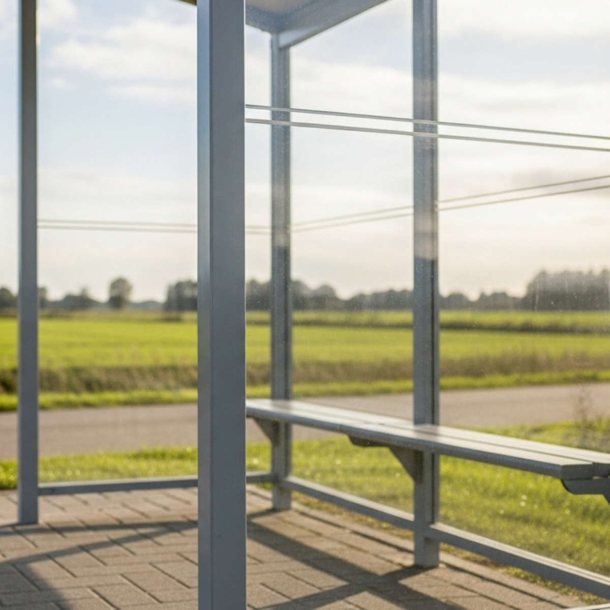 Bushokje polycarbonaat massief helder