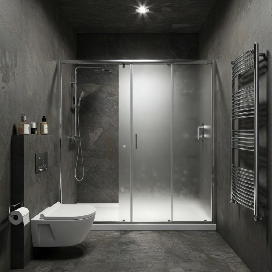 Spatscherm douchedeur kunststof