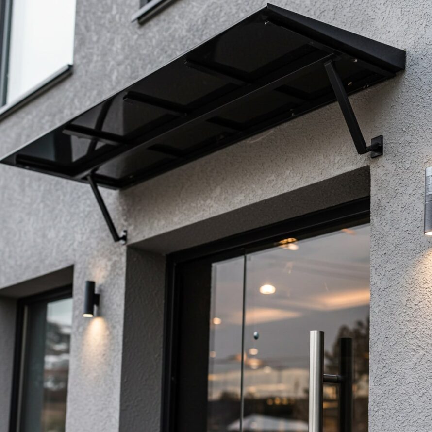 plexiglas of polycarbonaat luifel zwart