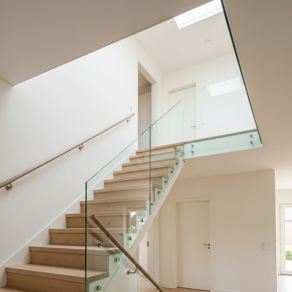 Balustrade plexiglas helder bij trap