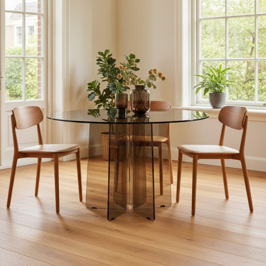 Rookglas plexiglas eettafel