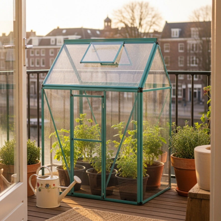 Kleine tuinkas van polycarbonaat