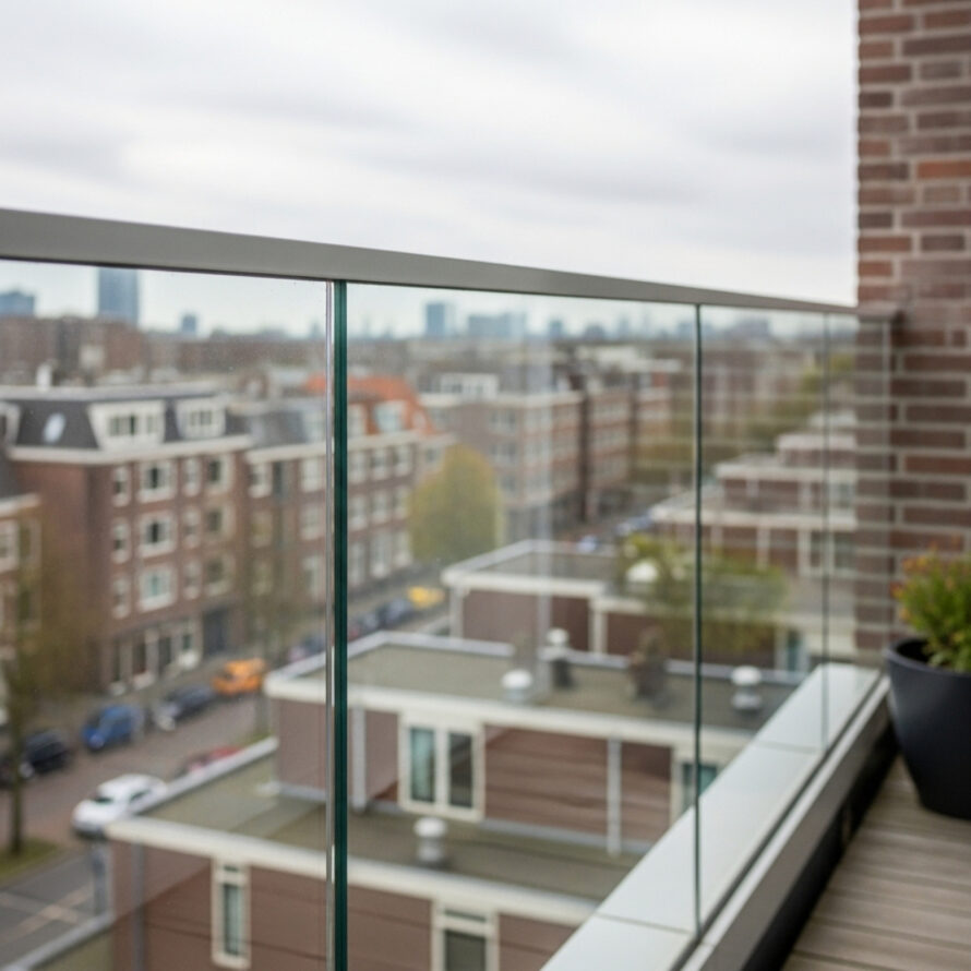 Helder plexiglas balustrade balkonhek