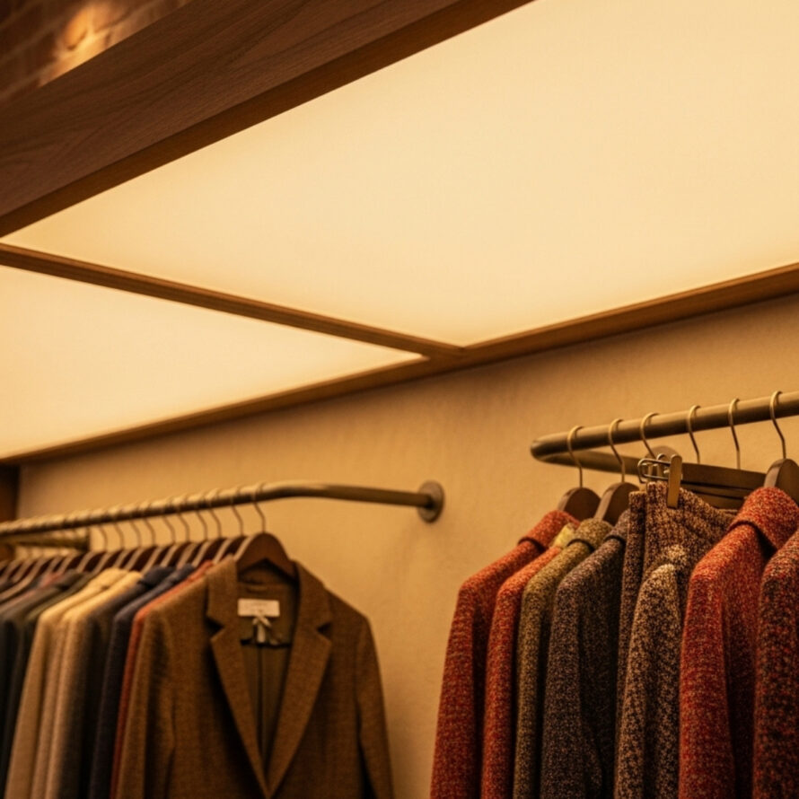 LED paneel massief polycarbonaat in kledingwinkel