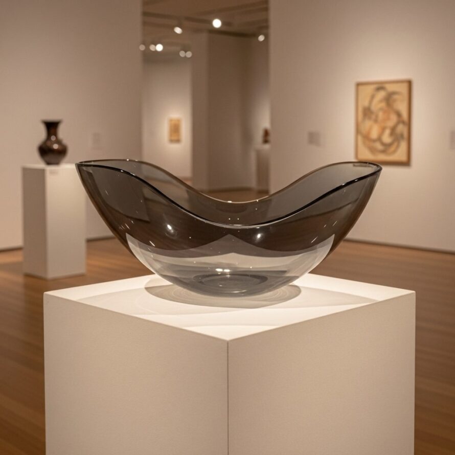 Schaal van kusntstof rookgrijs