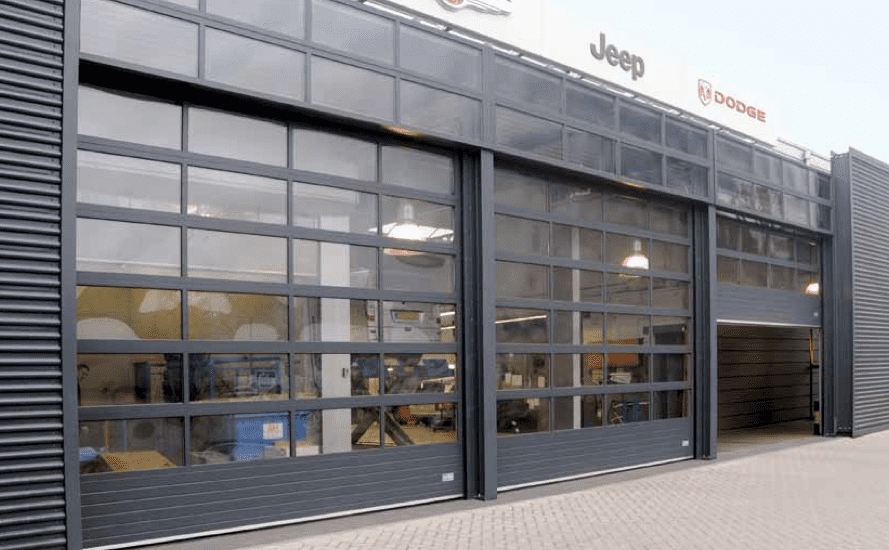 Bedrijfsdeur polycarbonaat ramen