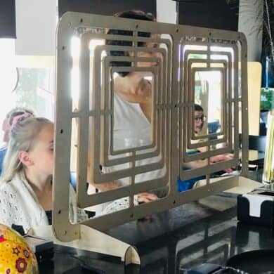 plexiglas luxe spatscherm horeca design