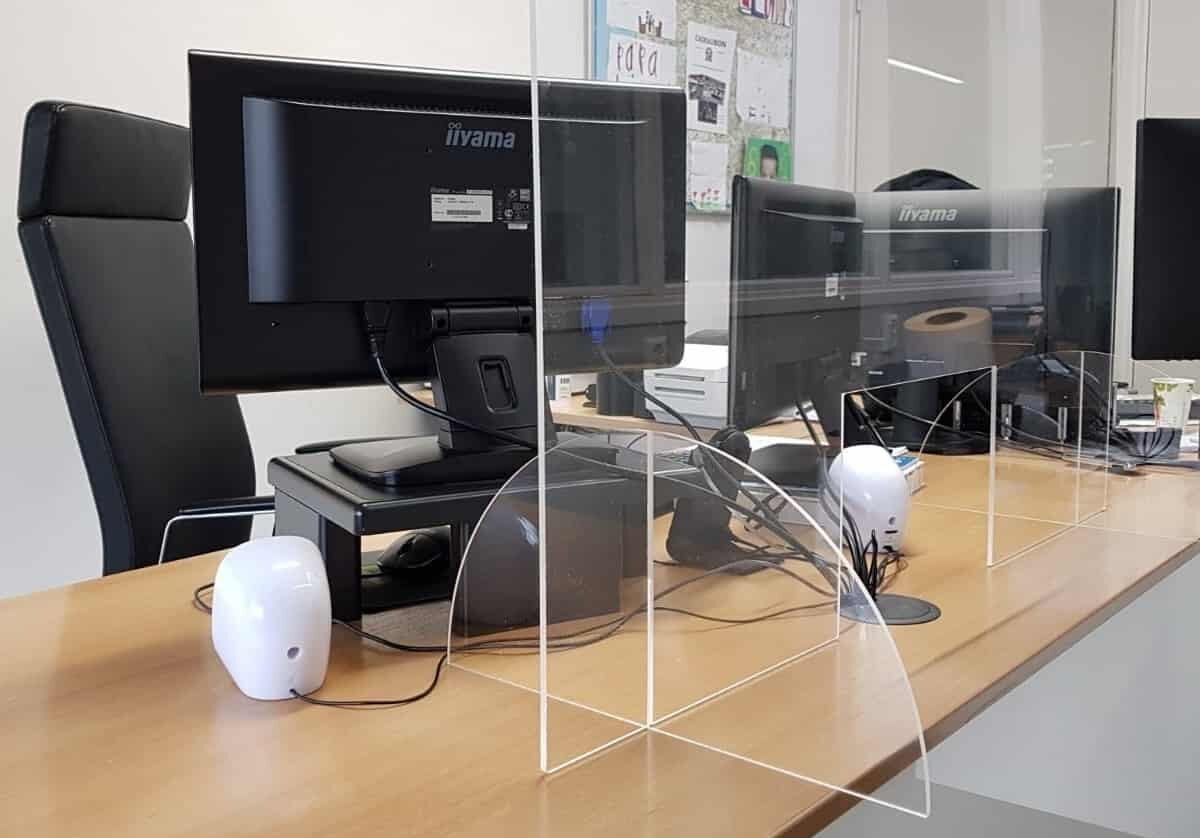 spatscherm staand, bureau