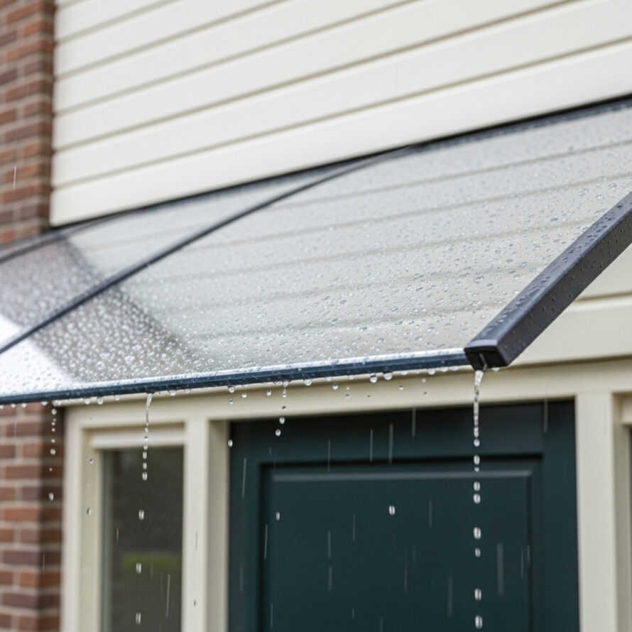 Kunststof afdak overkapping voordeur