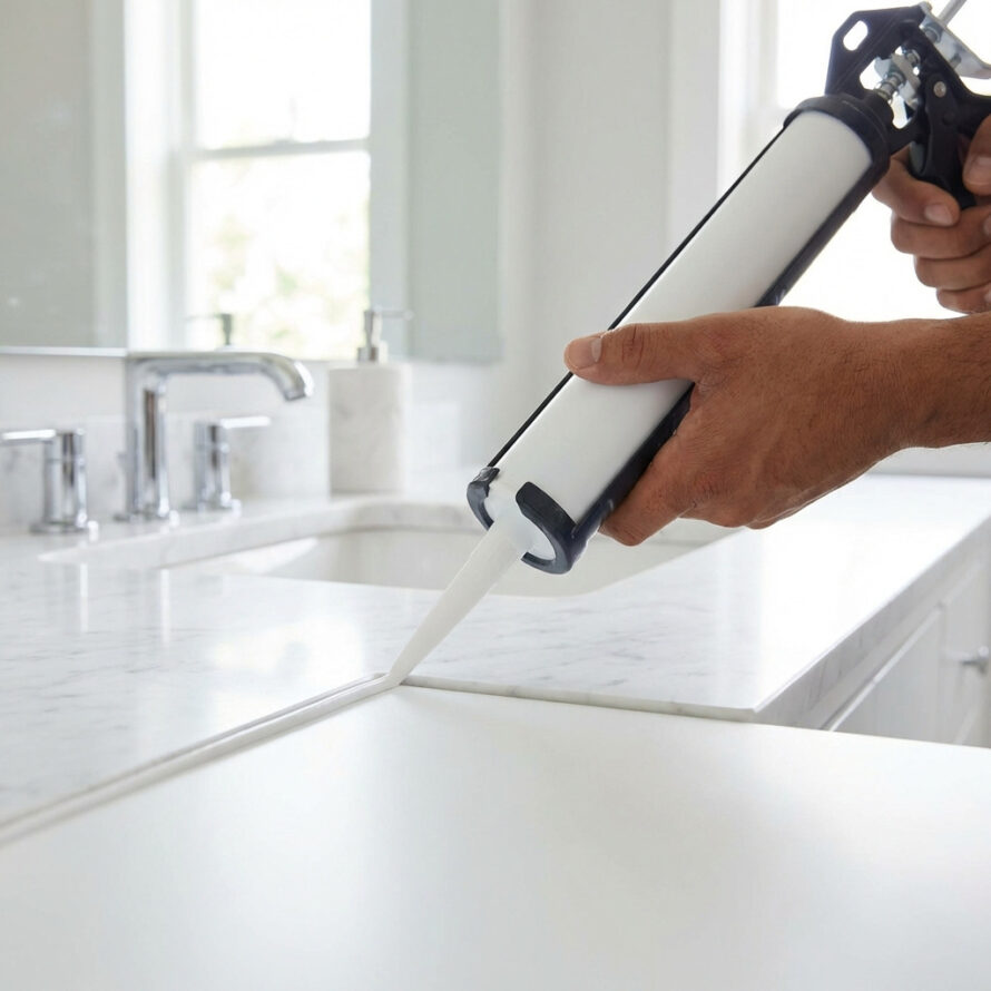 Kitnaad tussen wandpanelen en kit aanbrengen met kitpistool