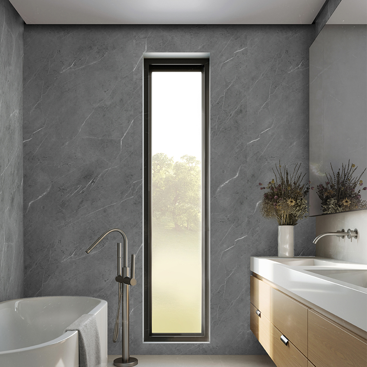 badkamer wandpaneel antraciet pvc