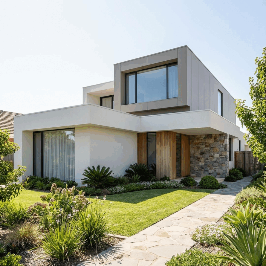 Moderne woning met kunststof dakkapel voorzien van onderhoudsvrije gevelplaten.