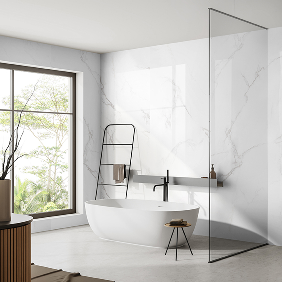 PVC wandpaneel witte marmer badkamer platen masq panelen