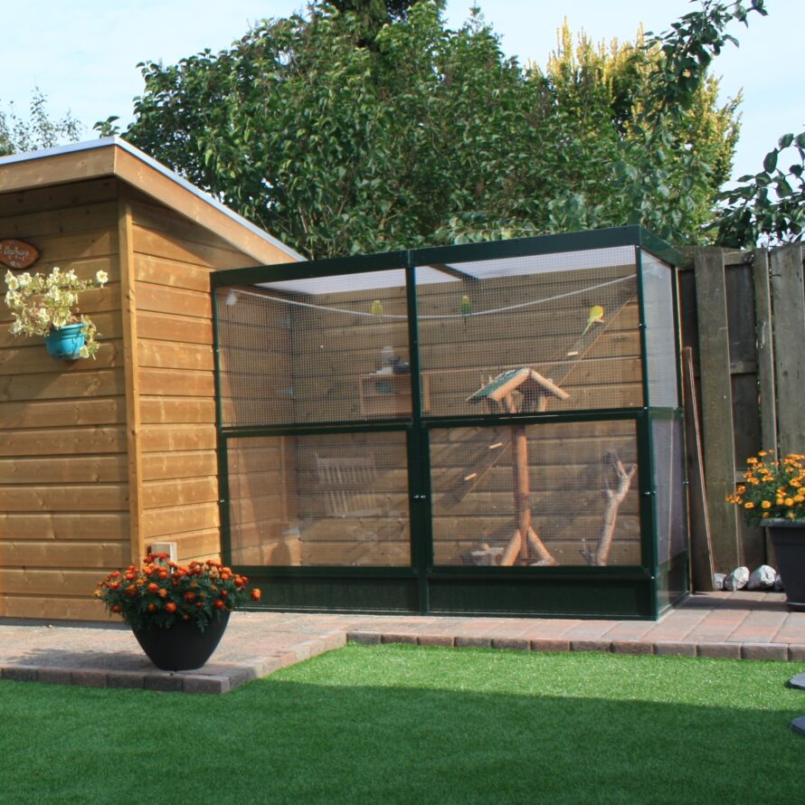 Plexiglas in voorzetraam volière dier