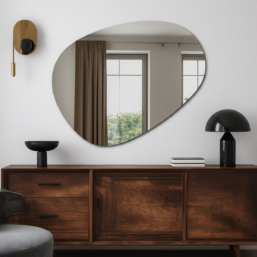 Organische spiegel plexiglas zilver organisch op maat