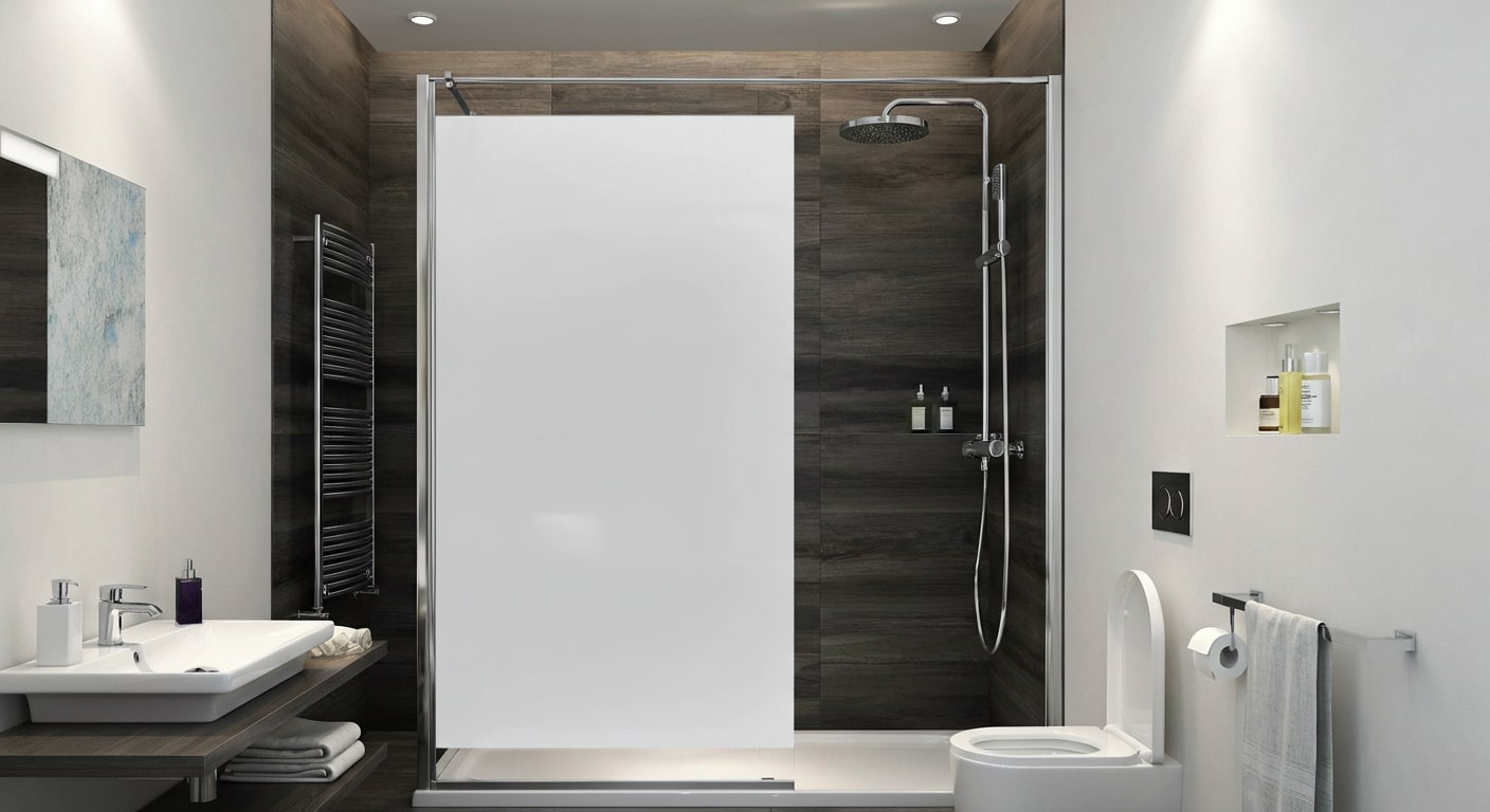 douchedeur van plastic plexiglas melk