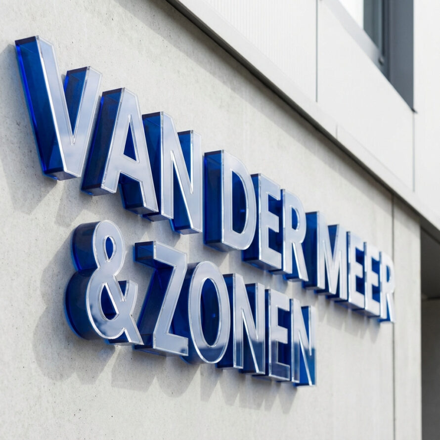 Moderne gevelletters van plexiglas met diepte en strakke afwerking