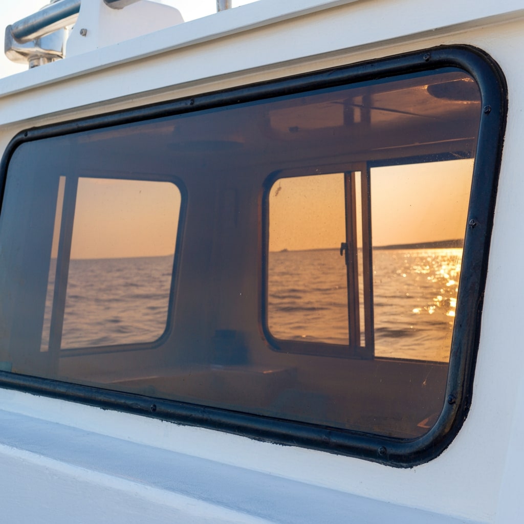 Bootraam kunststof plaat bruin polycarbonaat