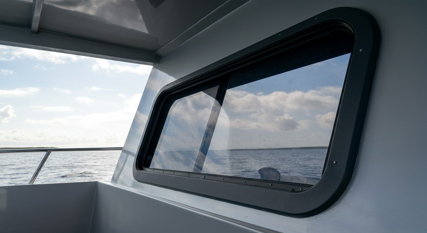 Polycarbonaat bootraam smoke grijs