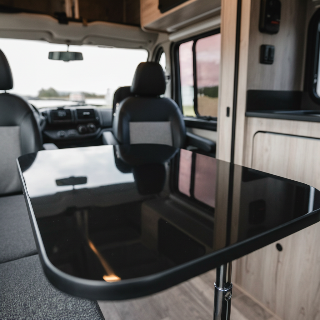 Camper tafelblad kunststof zwart