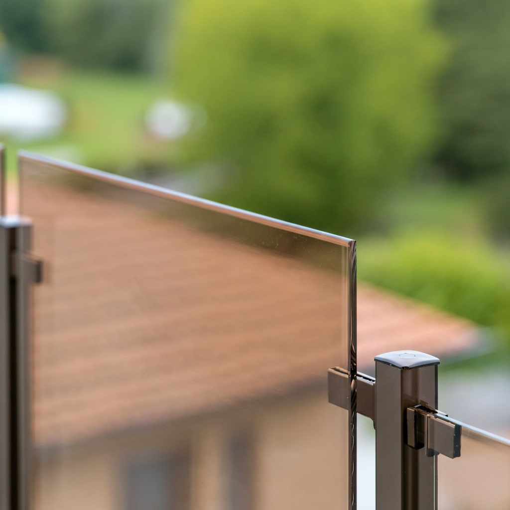 Plaat bruin doorzichtig polycarbonaat op balkon