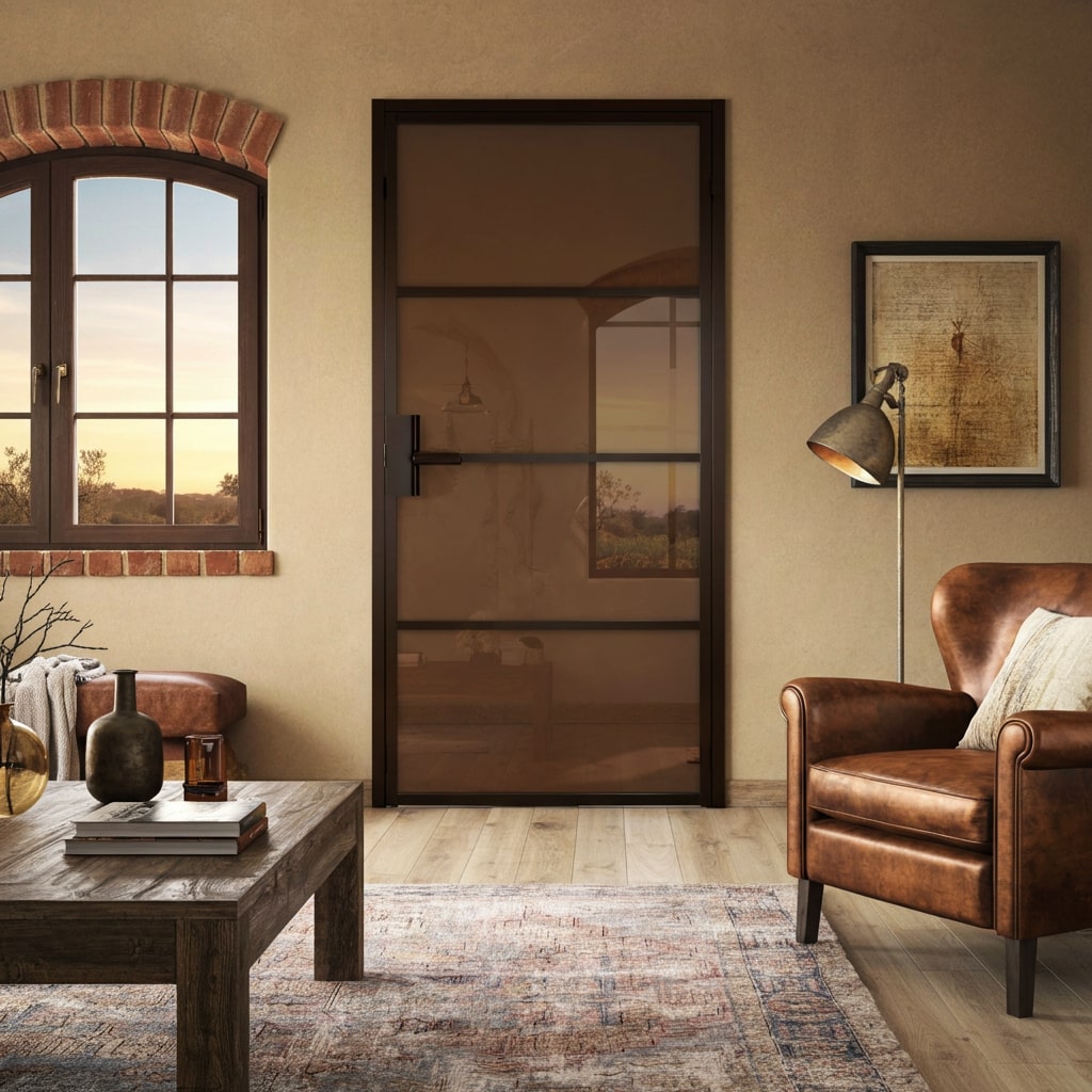 Tussendeur bruin doorzichtig polycarbonaat