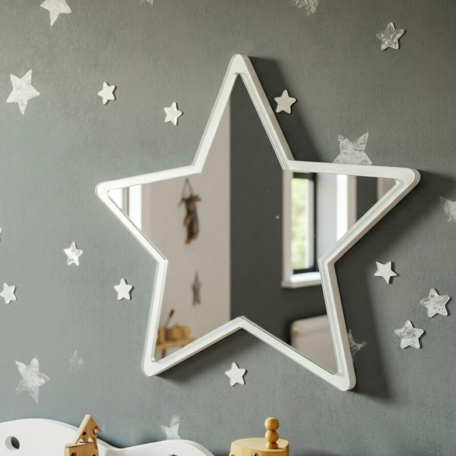 Aluminiun composiet spiegel zilver ster in de kinderkamer