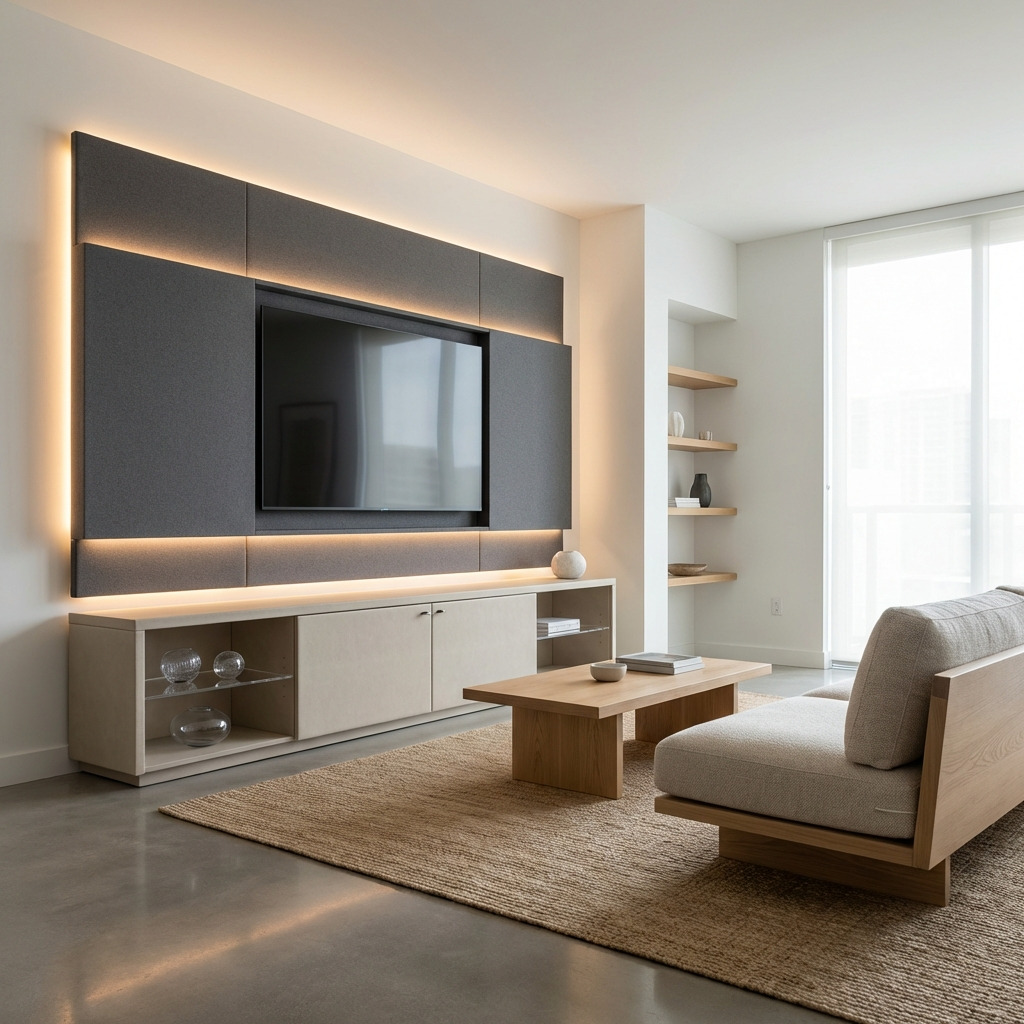 Luxe interieur met plexiglas details en strak vormgegeven kunststof meubels