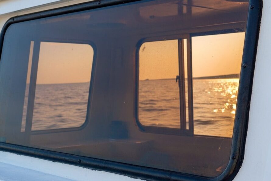 Bootraam bruin transparant polycarbonaat