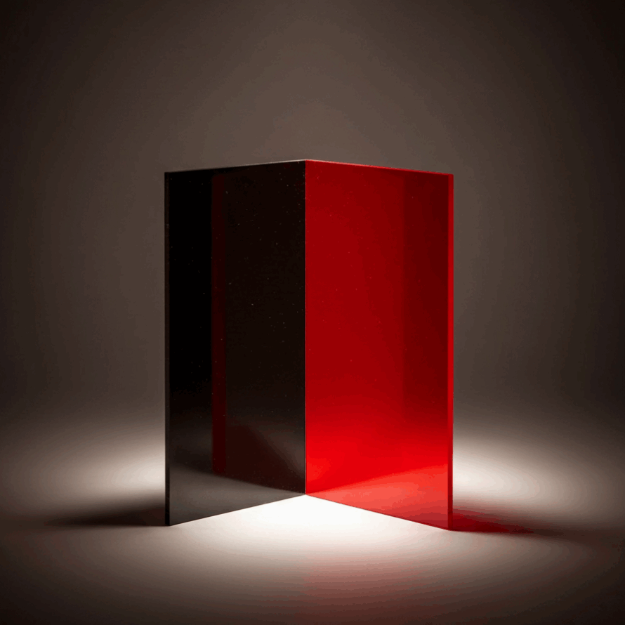 Plexiglas rood en zwart box
