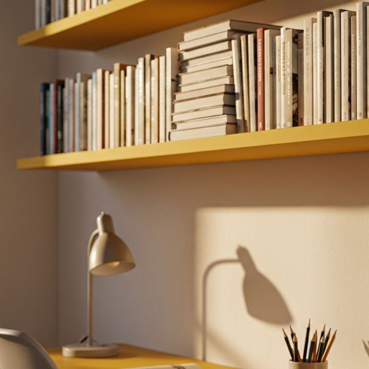 Kunststof plank - Boekenplank geel Trespa