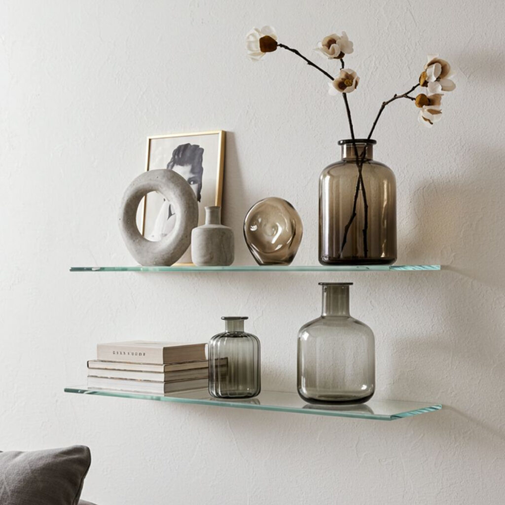 Kunststof plank - Plastic glasplaat wandplank met decoratie