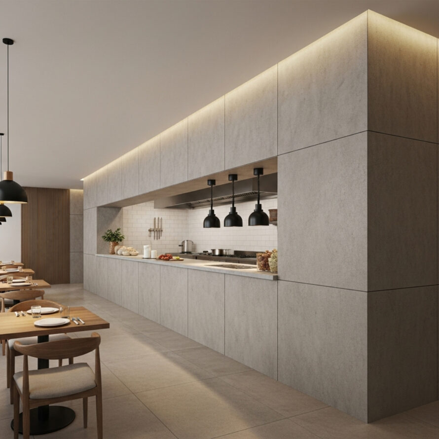 Masq panelen pvc open keuken restaurant horeca