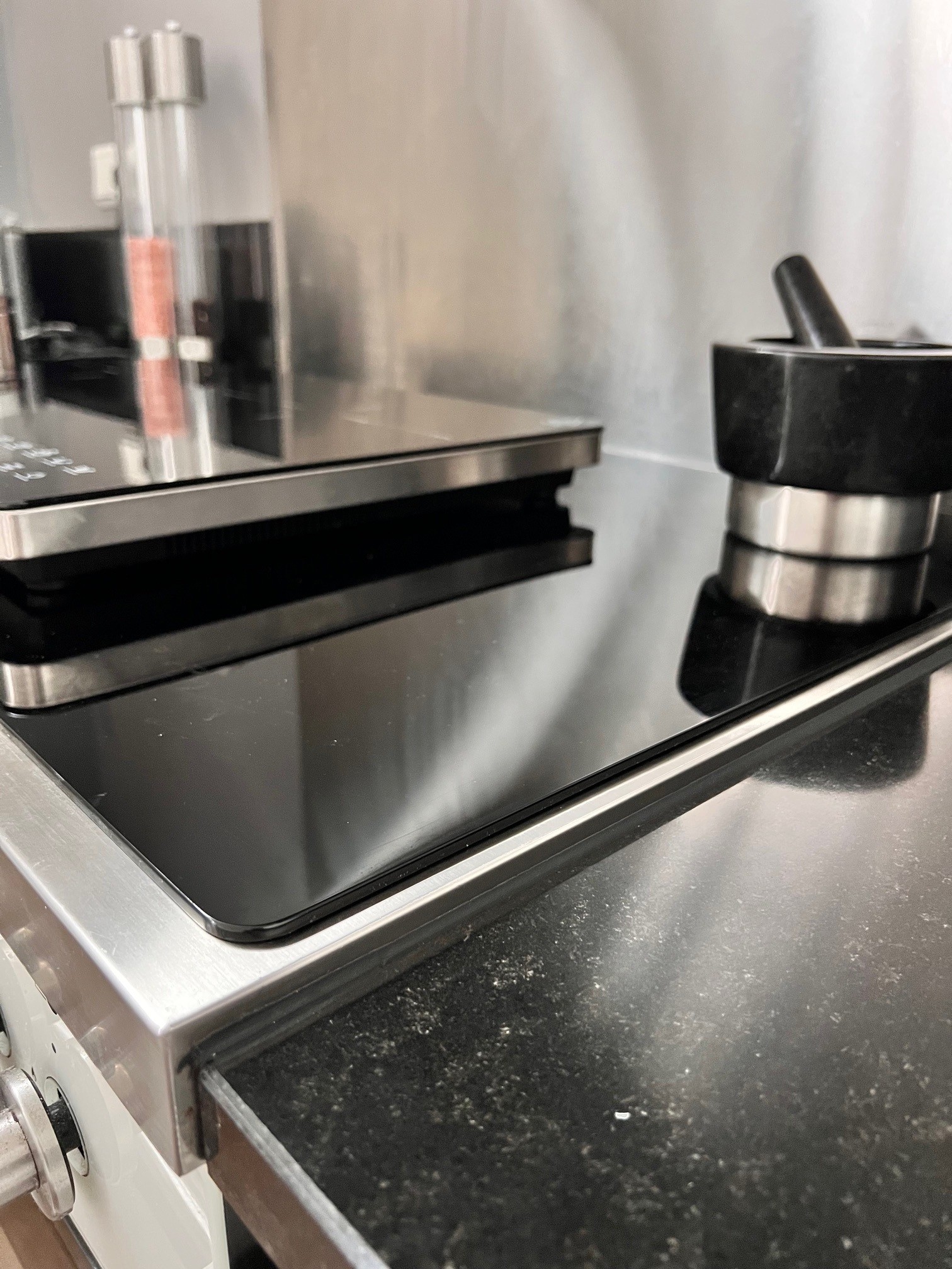 Plastic deglas plaat zwart gasfornuis