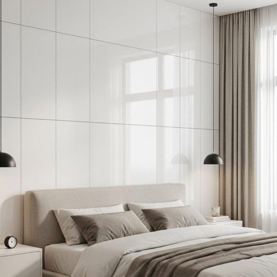 Wit plexiglas slaapkamer panelen