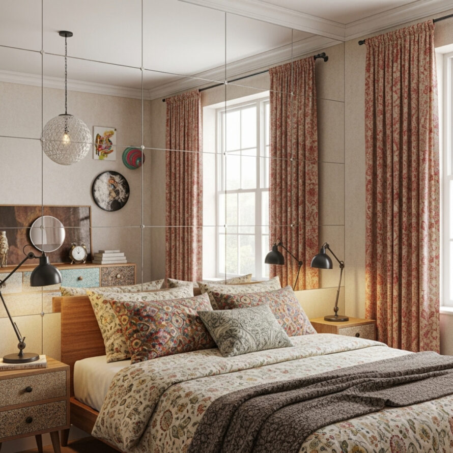 Slaapkamer wandpanelen spiegel plexiglas