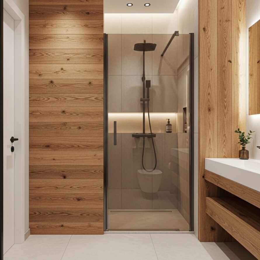 Rookglas spatscherm douche plexiglas rookbruin