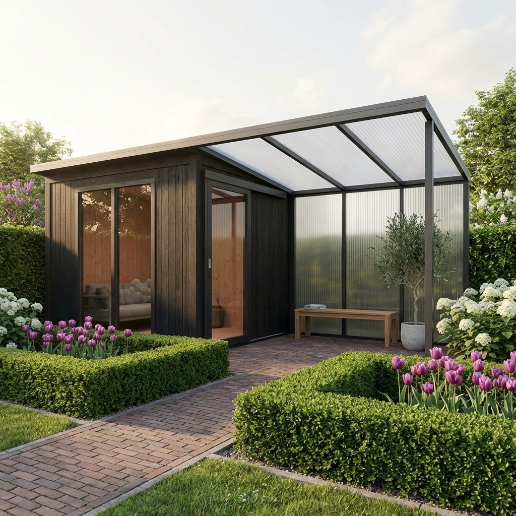 tuin overkapping heldere kanaalplaten