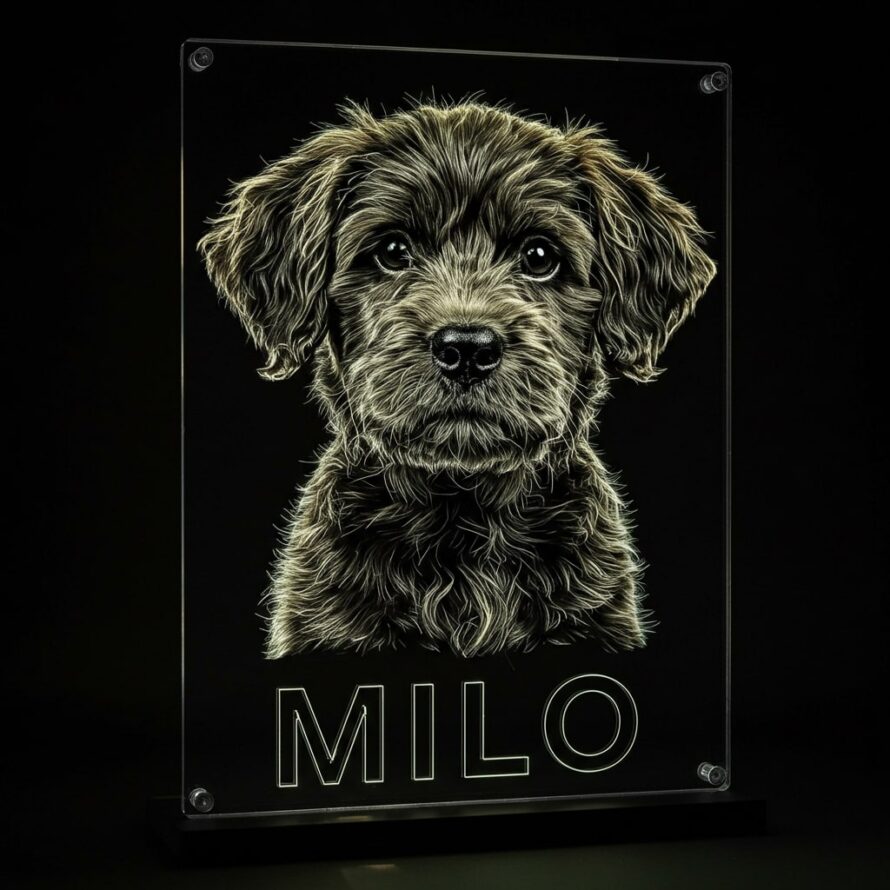 Embleemlamp plexiglas graveren