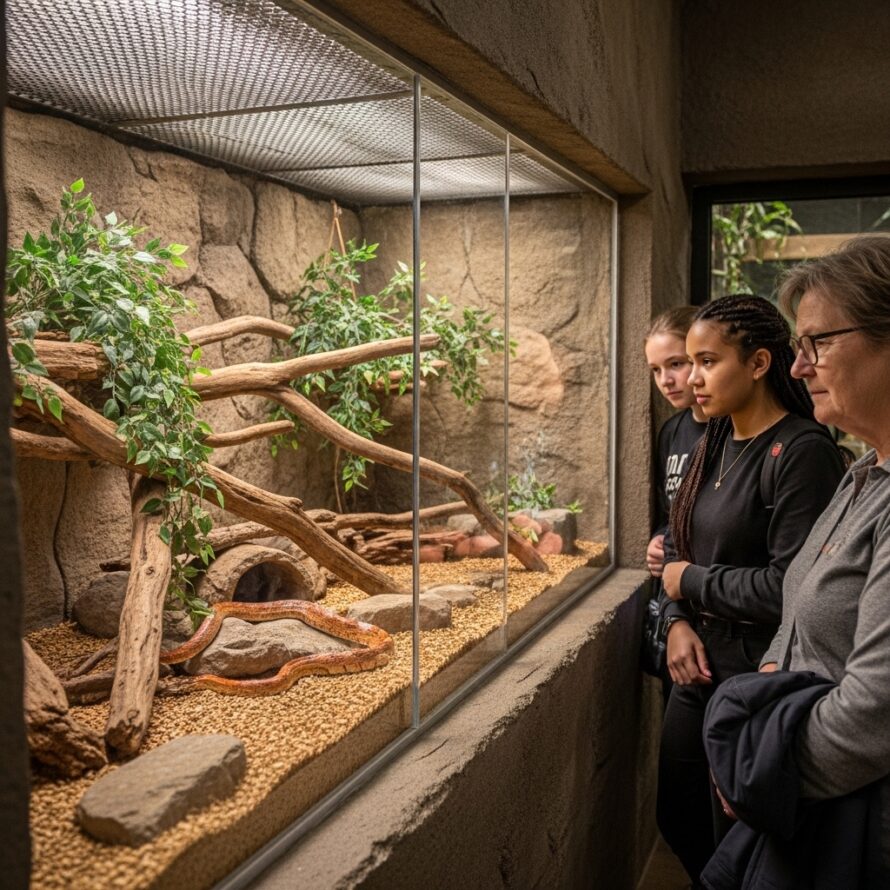 Terrarium plexiglas dierentuin met slang