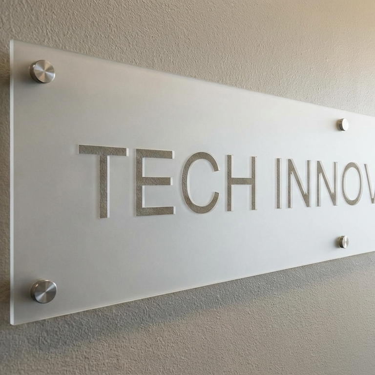 Bedrijfsnaam laseren in plexiglas