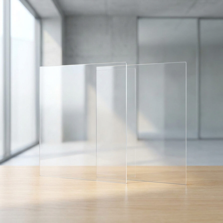 Transparante acrylaat platen toegepast in modern interieur