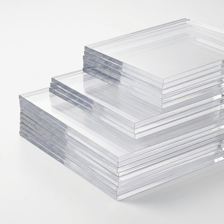 Transparante acrylaat platen gestapeld