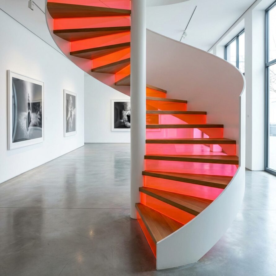 Open wentel trap dichtmaken met fluor plexiglas